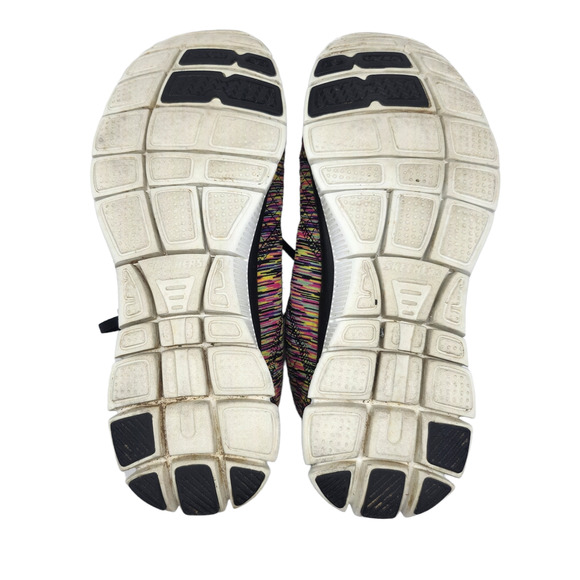 Skechers Shoes Womens 8 Rainbow Striped Neon Abstract Lite Weight Tennis Running - Picture 11 of 11